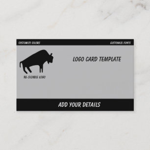 Prehistoric Animals Black Buffalo Bison Business Card