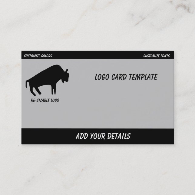 Prehistoric Animals Black Buffalo Bison Business Card (Front)