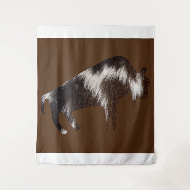 Prehistoric Animals Furry Bull Tapestry (Front)