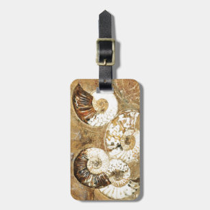 Prehistoric background with fossil shells luggage tag