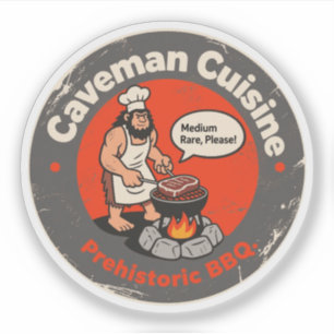 Prehistoric BBQ Chef Cooking Caveman Cuts