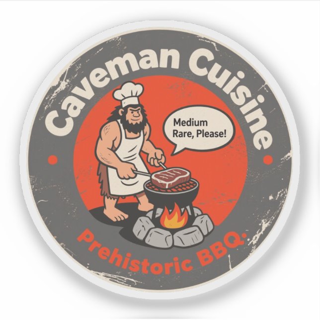 Prehistoric BBQ Chef Cooking Caveman Cuts (Front)