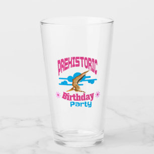 Prehistoric Birthday Party Funny Pterodactyl Glass