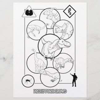 Prehistoric Crowd - Colouring page.