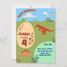 Prehistoric Dinosaur Birthday Invitation
