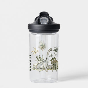 Prehistoric Dinosaur Scene Water Bottle