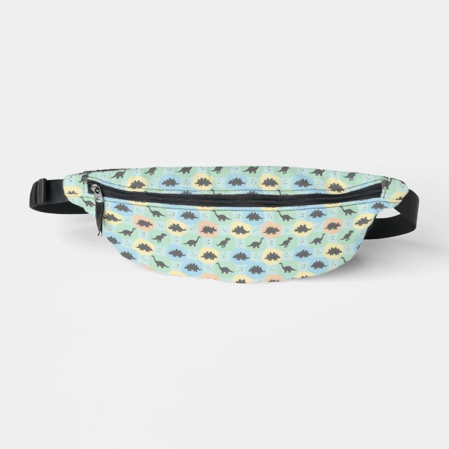 Prehistoric Dinosaur Silhouette Seamless Pattern Bum Bags (Front)