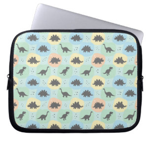 Prehistoric Dinosaur Silhouette Seamless Pattern Laptop Sleeve