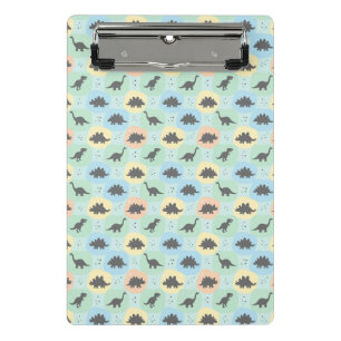 Prehistoric Dinosaur Silhouette Seamless Pattern Mini Clipboard
