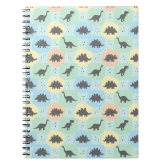 Prehistoric Dinosaur Silhouette Seamless Pattern Notebook