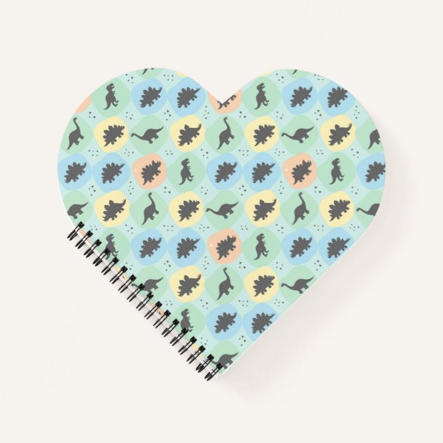 Prehistoric Dinosaur Silhouette Seamless Pattern Notebook (Front)