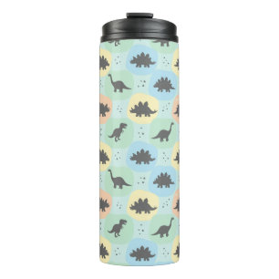 Prehistoric Dinosaur Silhouette Seamless Pattern Thermal Tumbler
