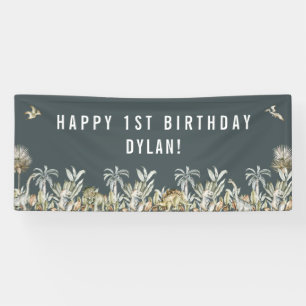 Prehistoric Dinosaur Theme Birthday Banner
