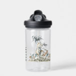 Prehistoric Dinosaur Water Bottle<br><div class="desc">Prehistoric Dinosaur Scene,  personalised water bottle. Features,  template text line for name in coordinating green colour.</div>