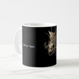 Prehistoric Fish Skull Grunge Dark Art Coffee Mug