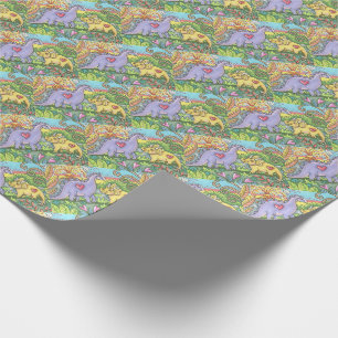 PREHISTORIC FUN DINOSAURS WRAPPING PAPER Repeat
