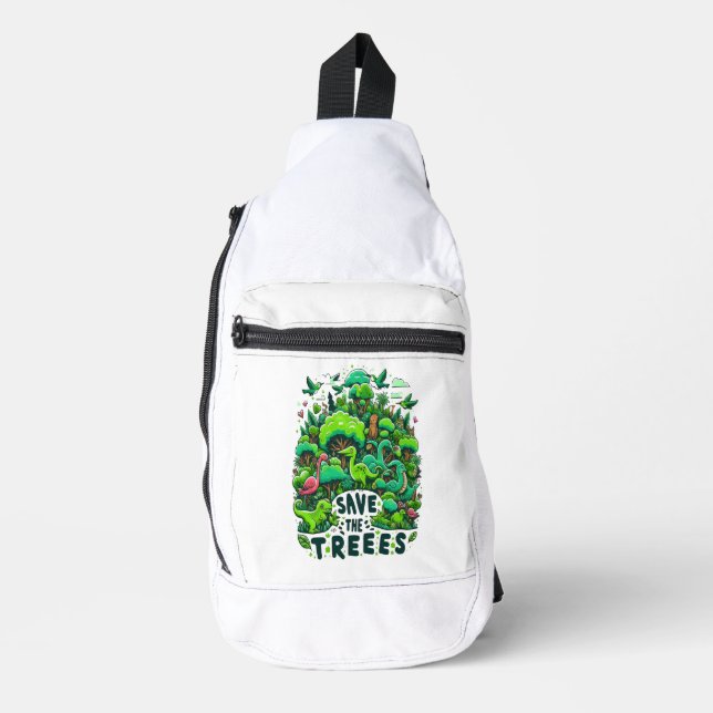 Prehistoric Guardians: Save the Trees Sling Bag (Front)