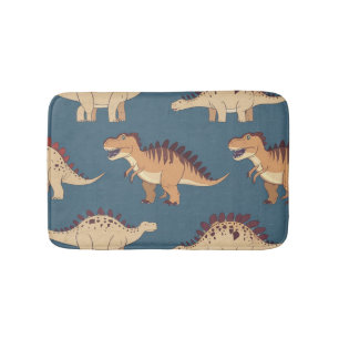 Prehistoric jurassic t rex dinosaur pattern bath mat