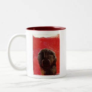 Prehistoric Man, RISE AND SHINE Two-Tone Coffee Mug