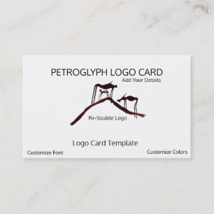 Prehistoric Petroglyph Animals - Symbol Logo Business Card
