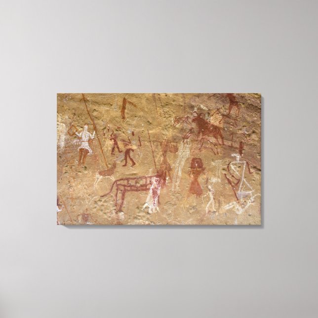 Prehistoric rock paintings, Akakus, Sahara Canvas Print (Front)