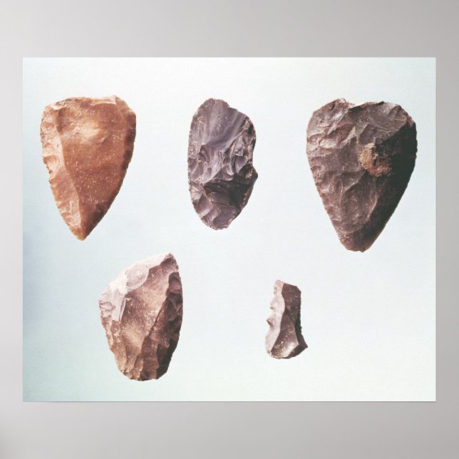 Prehistoric stone tools, from Grotte de Poster (Front)