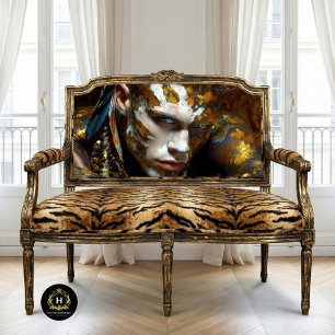 Prehistoric Tribal Warrior Golden Earth Painted  Tissue Paper