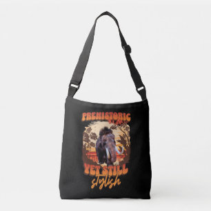 Prehistoric Yet Stylish Mammoth Retro Humour Crossbody Bag