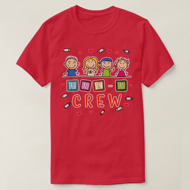 PreK Crew Preschool Back To School TShirt 1st Grad (Design Front)