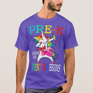 PreK Where The Adventure Begins Unicorn  T-Shirt