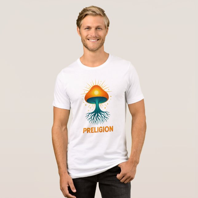 Preligion - Mushroom logo Tri-Blend Shirt (Front Full)