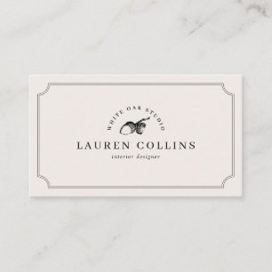 Premade Acorn Logo Ivory Professional  Business Card