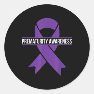 Prematurity Awareness Month Purple Ribbon Classic Round Sticker