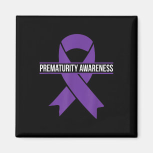 Prematurity Awareness Month Purple Ribbon Magnet