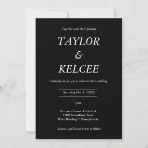 Premier Black CUSTOMIZABLE Wedding Invitation
