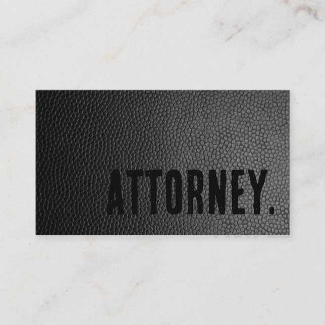 Premier Black Faux Leather Attorney Lawyer Business Card (Front)
