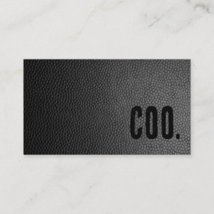 Premier Black Faux Leather COO Business Card