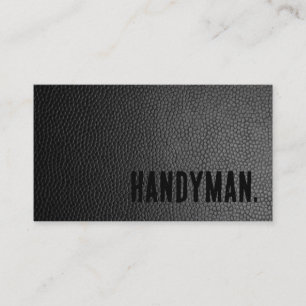 Premier Black Faux Leather Handyman Business Card
