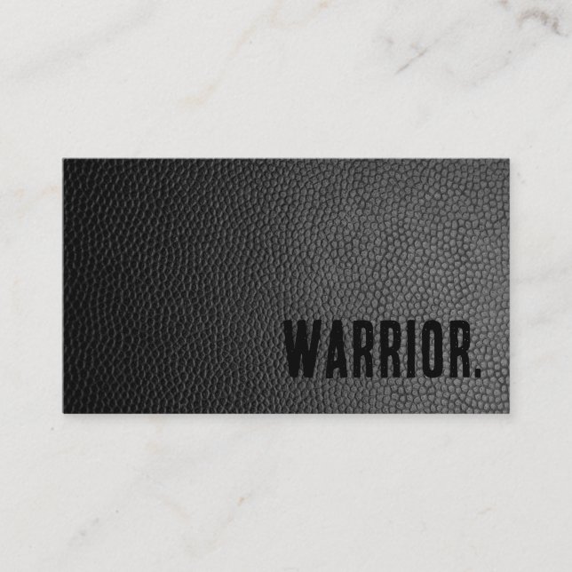 Premier Black Faux Leather Martial Arts  Business Card (Front)