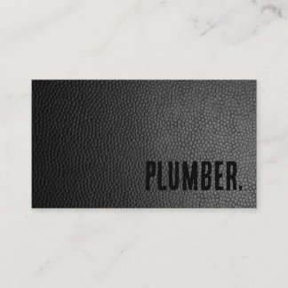 Premier Black Faux Leather Plumber Business Card