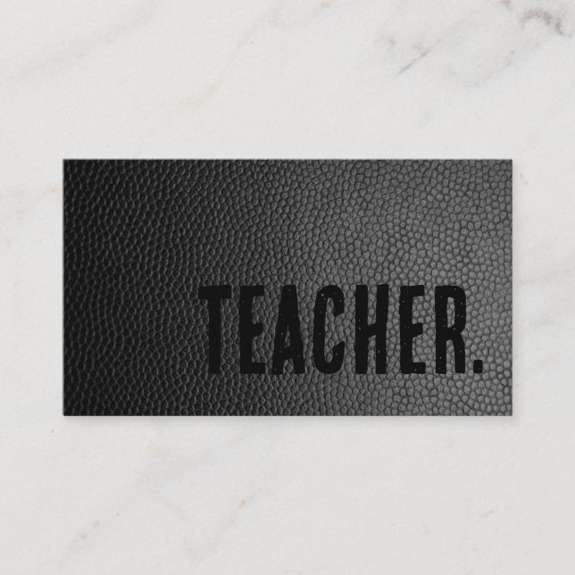 Premier Black Faux Leather Tutor Business Card (Front)