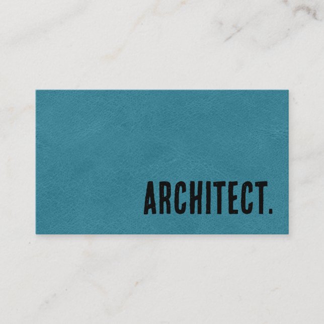 Premier Blue Faux Leather Architect Business Card (Front)