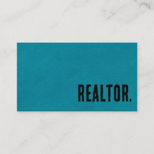 Premier Blue Faux Leather Realtor Business Card