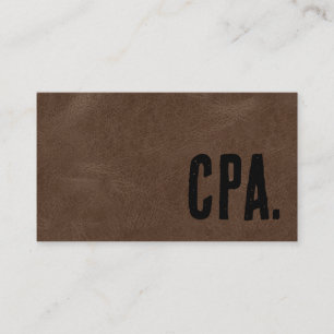 Premier Brown Faux Leather Accountant Business Card