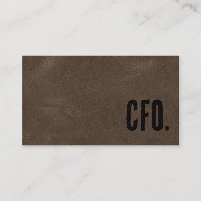 Premier Brown Faux Leather CFO Business Card (Front)
