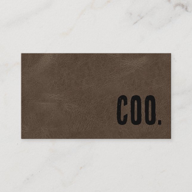 Premier Brown Faux Leather COO Business Card (Front)