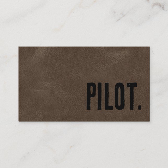 Premier Brown Faux Leather Pilot Business Card (Front)