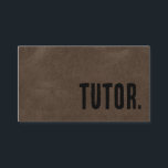 Premier Brown Faux Leather Tutor Business Card<br><div class="desc">Tutor business cards. Show them you're a warrior with these unique brown faux leather minimalist business cards. Professional sleek and clean looking modern business cards.</div>