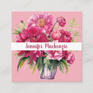 Premier Chic Bright Pink Floral Business Card