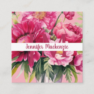 Premier Chic Bright Pink Floral Business Card